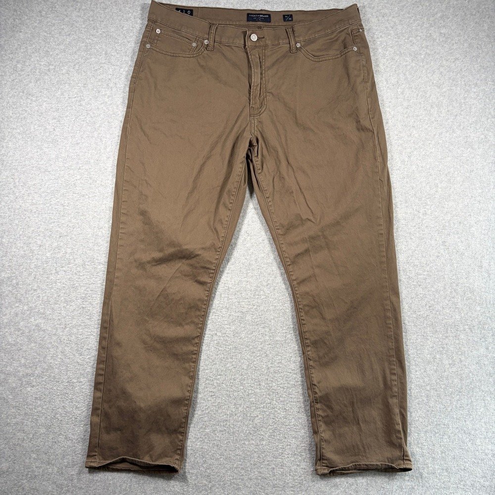 Lucky Brand 410 Athletic Slim Pants Mens 38x30 Brown Cotton Stretch Trousers